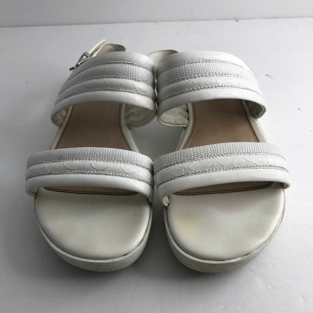 Aldo White Chunky Leather Sandals - Picture 7 of 7